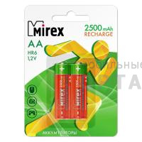 Аккумулятор Ni-MH Mirex HR6 / AA 2500mAh 1,2V 2 шт (2/20/100), ecopack Аккумулятор Ni-MH Mirex HR6 / AA 2500mAh 1,2V 2 шт (2/20/100), ecopack