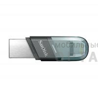 Флешка USB3.1 64 Гб SanDisk  Flip iXpand (Type A + Lightning)  голубой/серебро Флешка USB3.1 64 Гб SanDisk  Flip iXpand (Type A + Lightning)  голубой/серебро