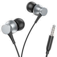 Наушники проводные внутриканальные Borofone BM73, Jack 3.5mm, серый, темный