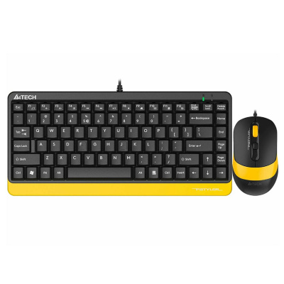 Комплект Клавиатура + Мышь A4Tech Fstyler F1110 клав:черный/желтый мышь:черный/желтый USB Multimedia (F1110 BUMBLEBEE)